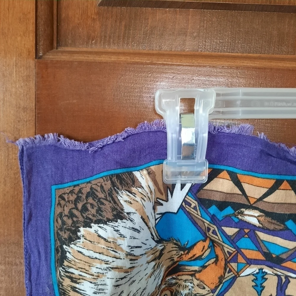 Vintage Paris Accessories Made in USA purple aztec wolf moose eagle hand…
